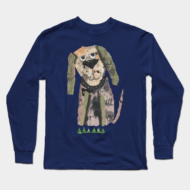 Collage Doggy Long Sleeve T-Shirt by krisevansart